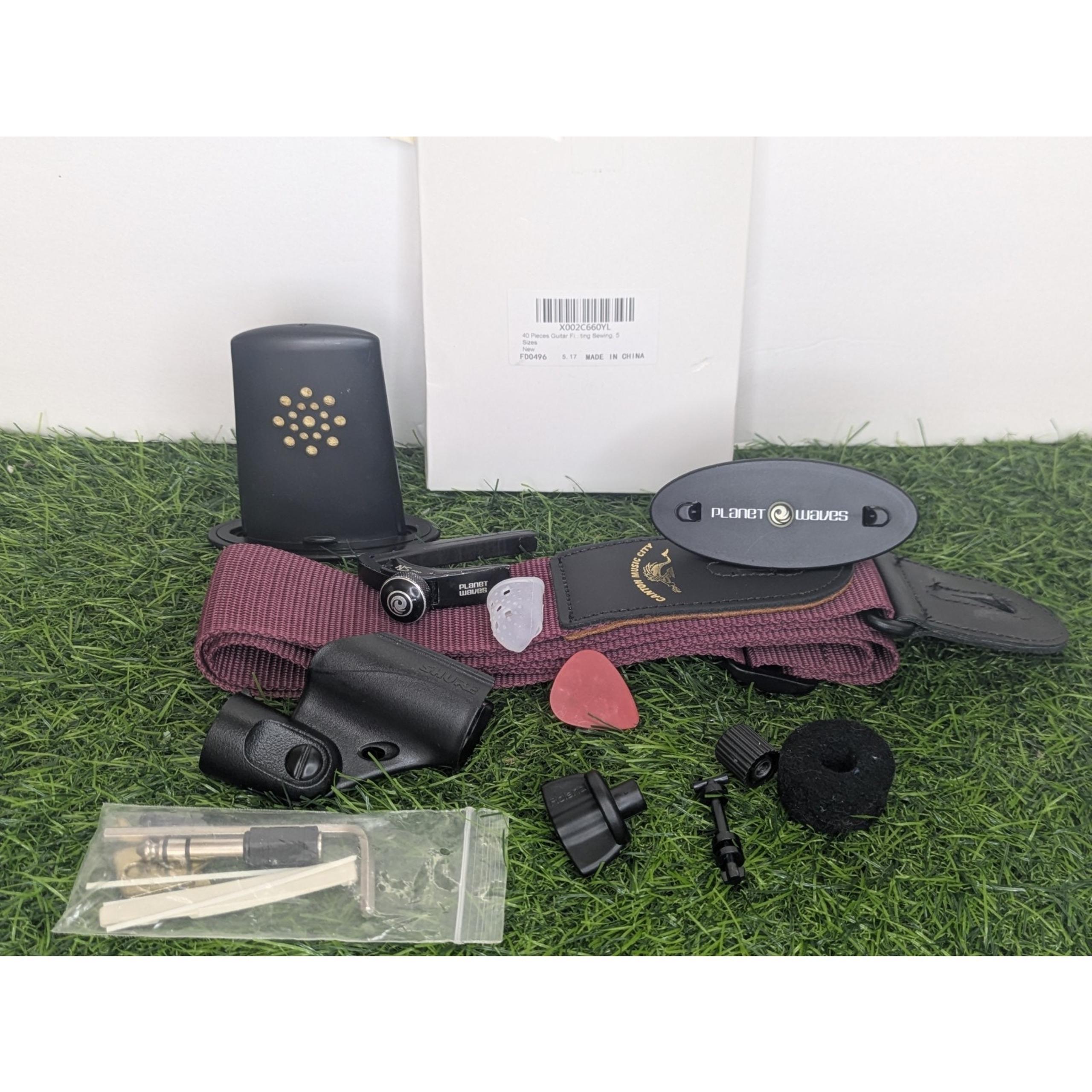 Guitar Humidifier NS Capo Shure Wireless Microphone Clip Strap & Misc Parts
