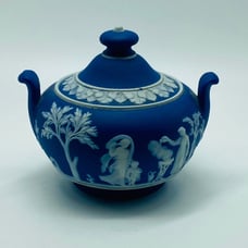 WEDGWOOD JASPER WARE POTTERY, SUGAR BOWL MADE ENGLAND