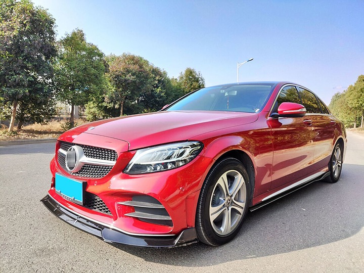 2019-2021 Mercedes BenZ C-class W205 Front Lip (Sport Models Only) Gloss Black