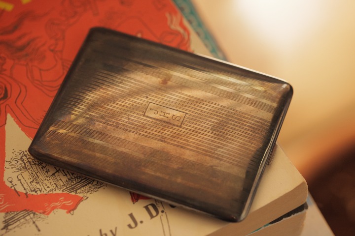 Sterling Silver 925 Vintage Cigarette Case | Card Holder | JHS Engraved | Patina