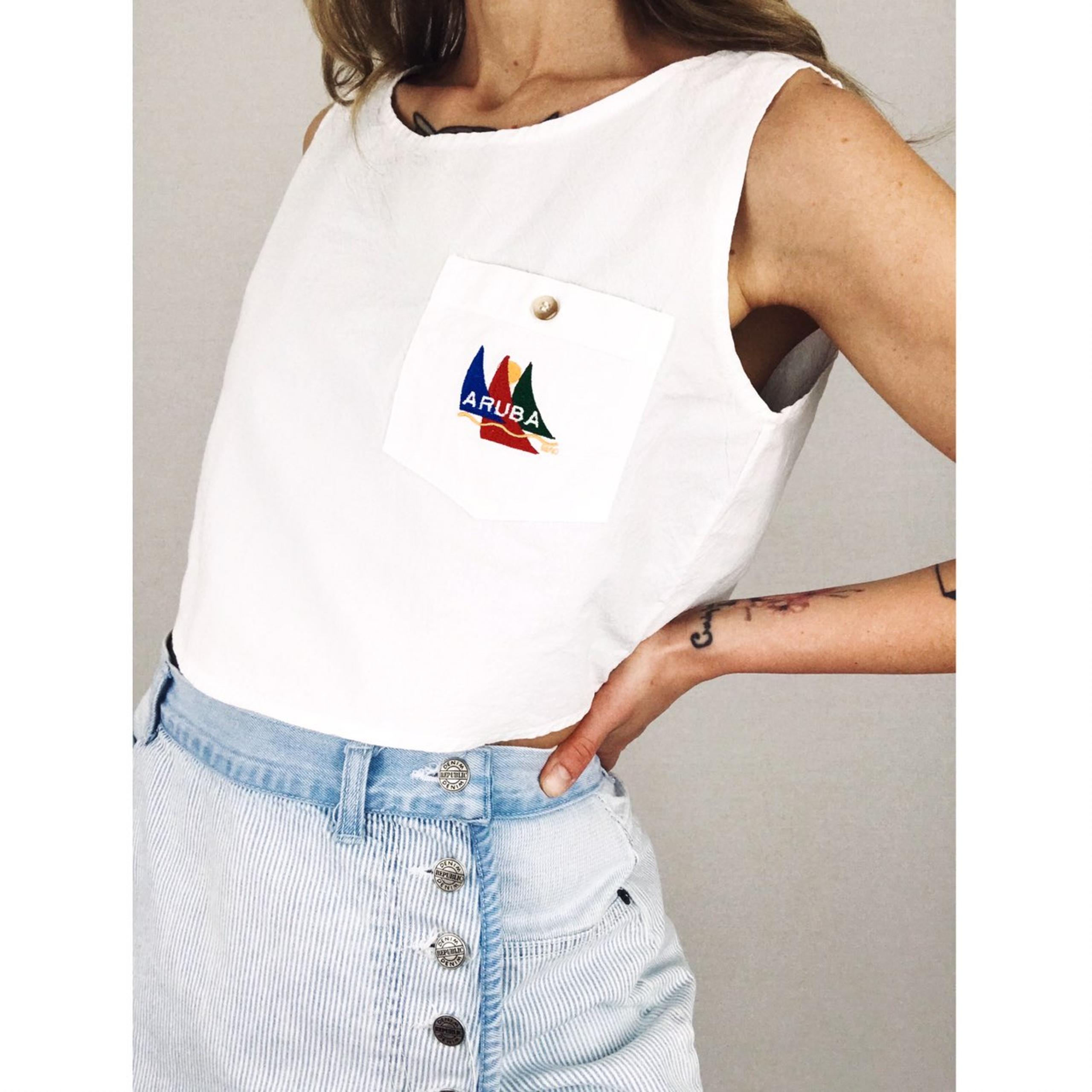Vintage Souvenir Cotton Crop Top
