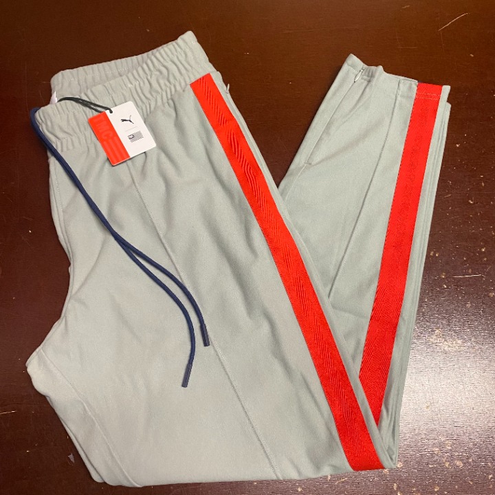 Puma Mens Gray TMC Adjustable Waist Zipped Pockets Athletic Marathon Pants L XXL