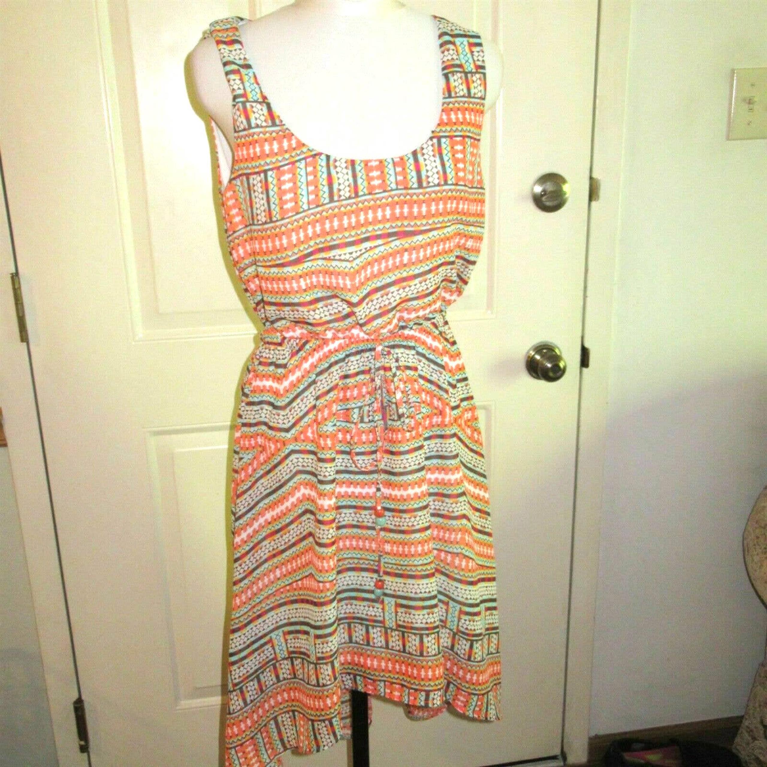 As U Wish sz XS Aztec Pattern Summer High Low Dress