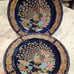 Peacock Taous Plate Floral design Japan Set two