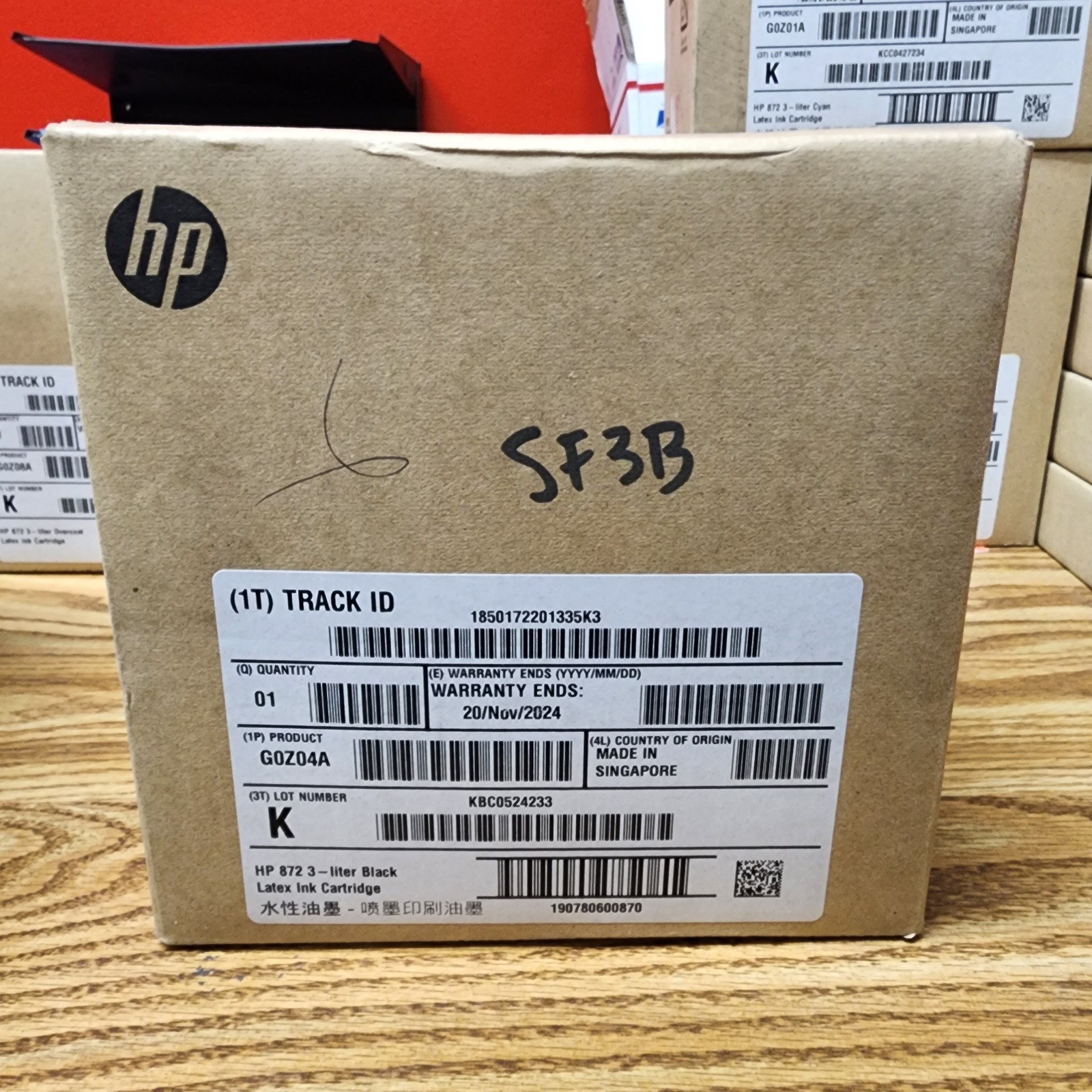 HP 872 3-Liter Latex Ink Cartridge Black G0Z04A