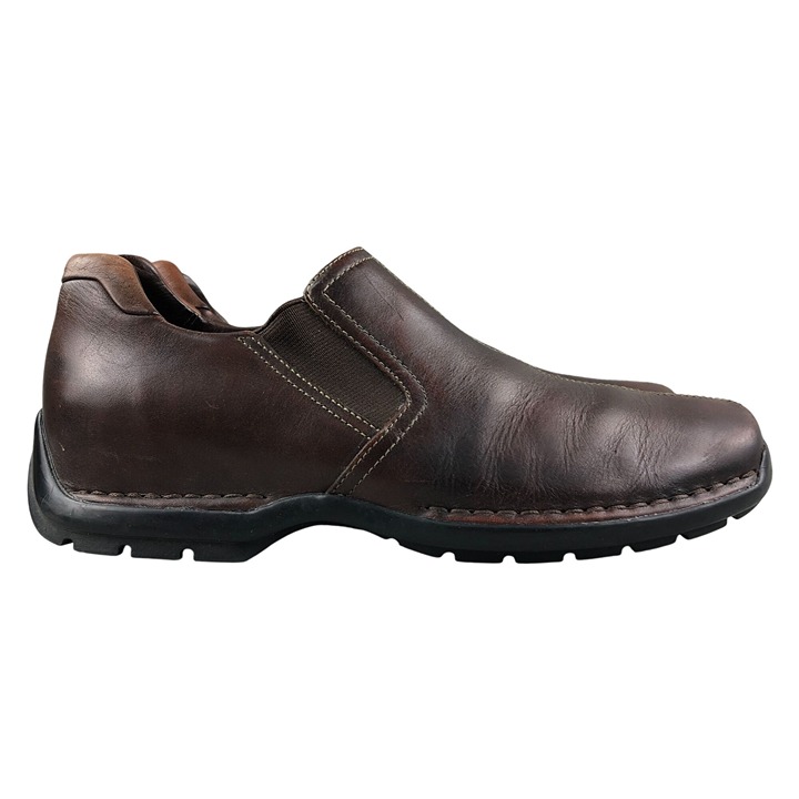 Cole Haan Men's Size 9M Zeno Brown Leather Split Toe Slip On Loafers Shoes