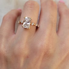 4CT Emerald Sapphire Rose Gold Engagement Ring