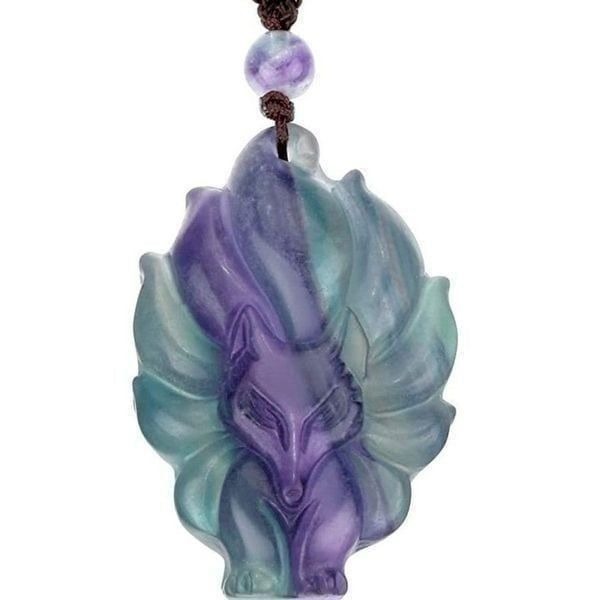 LUCK&BEAUTY ATTRACTION Natural FOX fluorite necklace