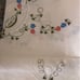 Dining table cloth linens handmade linen floral embroidered 6 seats white new