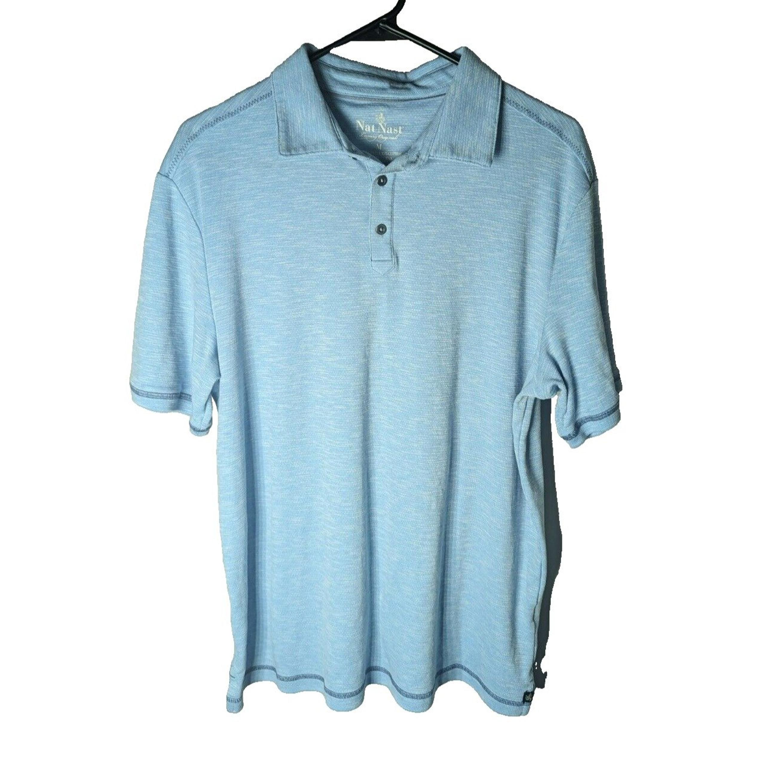 Nat Nast Luxury Originals Polo Shirt Men Size Medium Blue Collared Athleisure