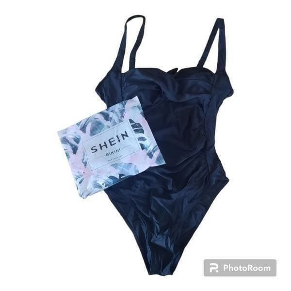 Shein Tie Keyhole Back One Piece Swimsuit Suit