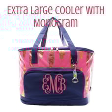 Pink Gold Arrows Large Cooler with Monogram