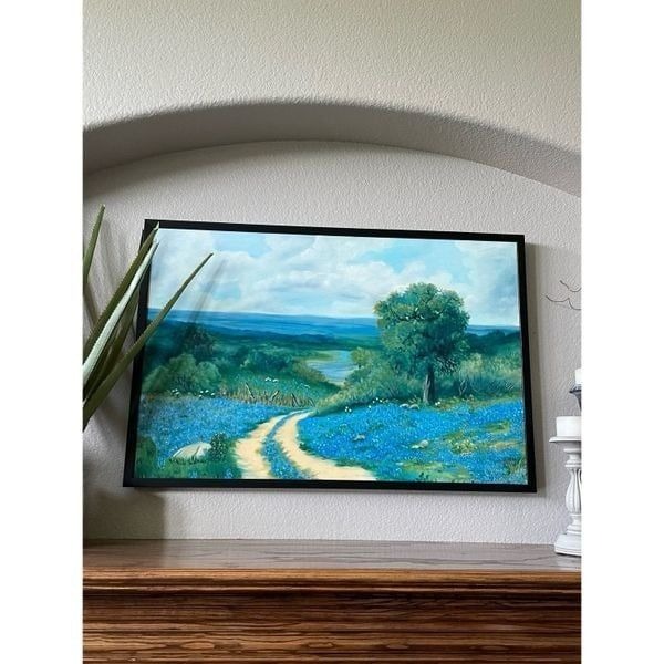 Texas Hill Country Bluebonnets “Runnels Country Road” Giclee Painting Canvas