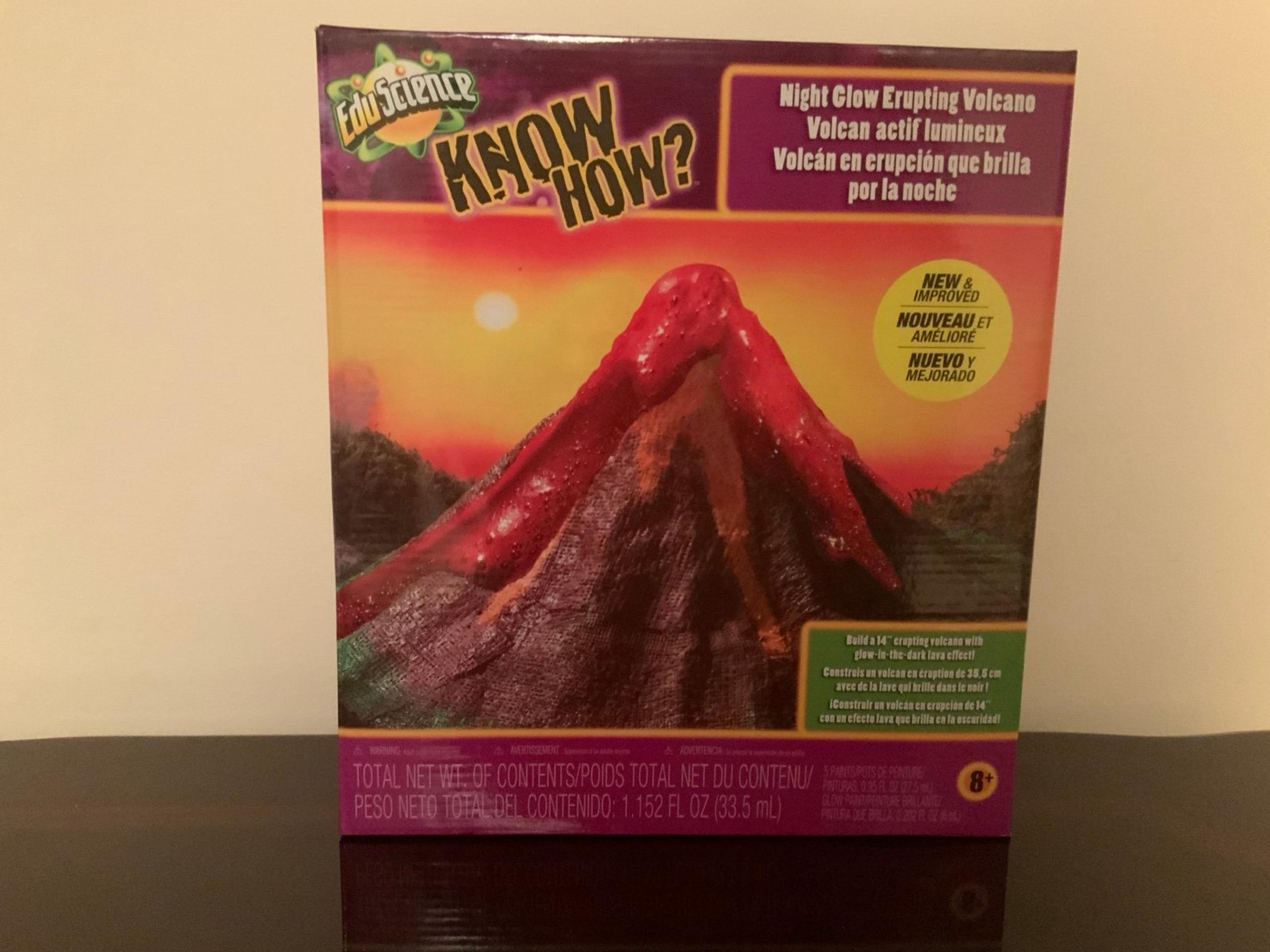 Volcano Glow in the Dark Erupting NEW Sealed box