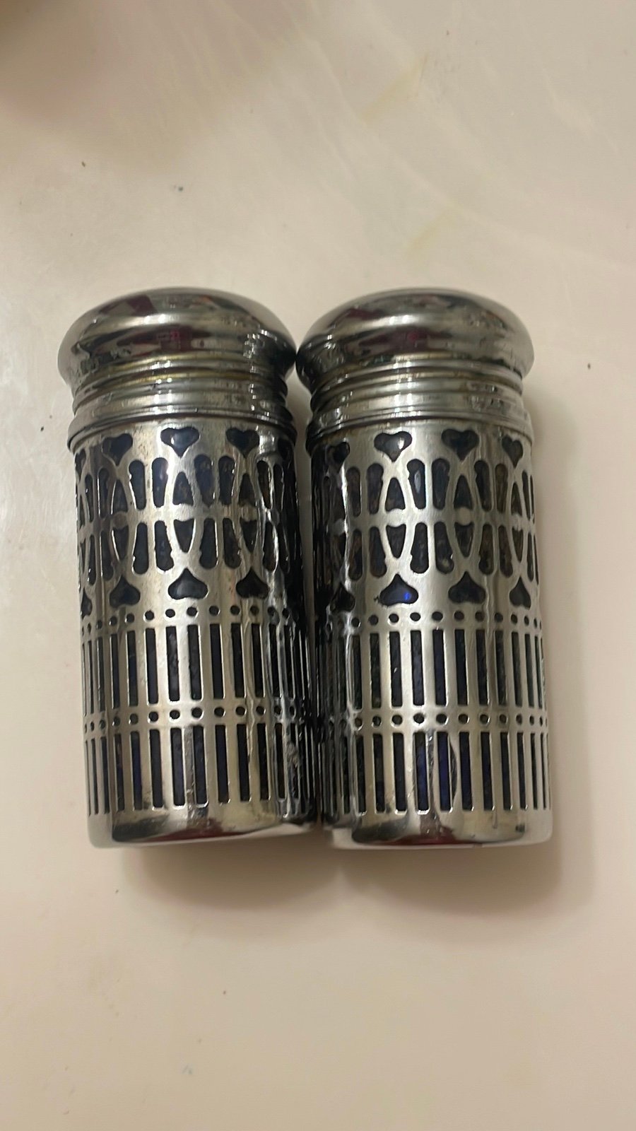 *Antique*Victorian Silver Set of Salt & Pepper Shakers, England, 19th Century*