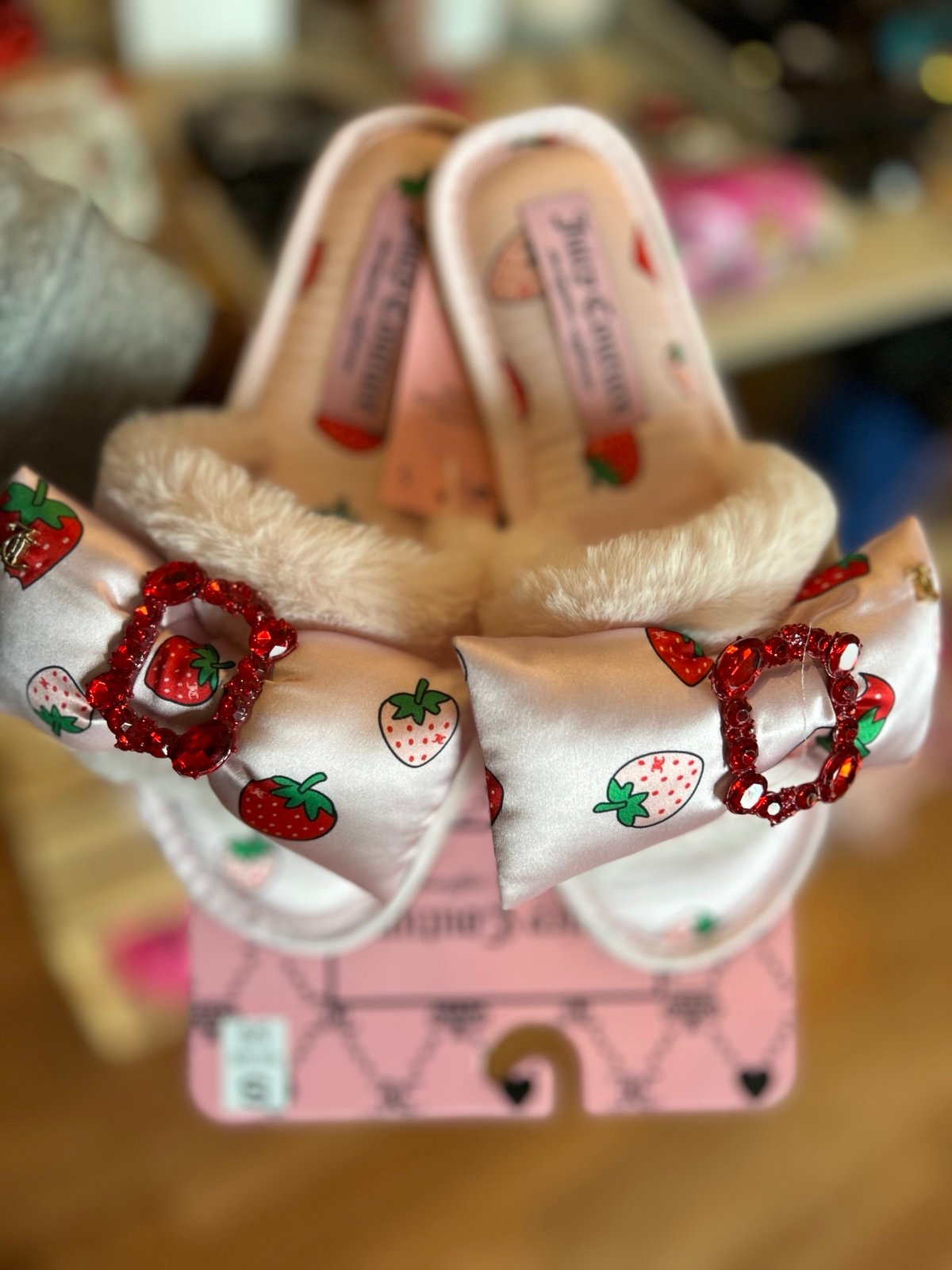Juicy Couture Strawberry Slippers & matching strawberry wallet
