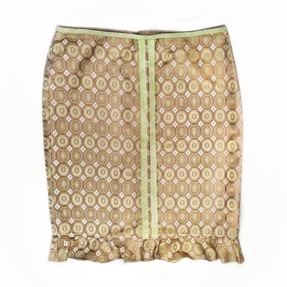 Magaschoni silk medallion pencil skirt