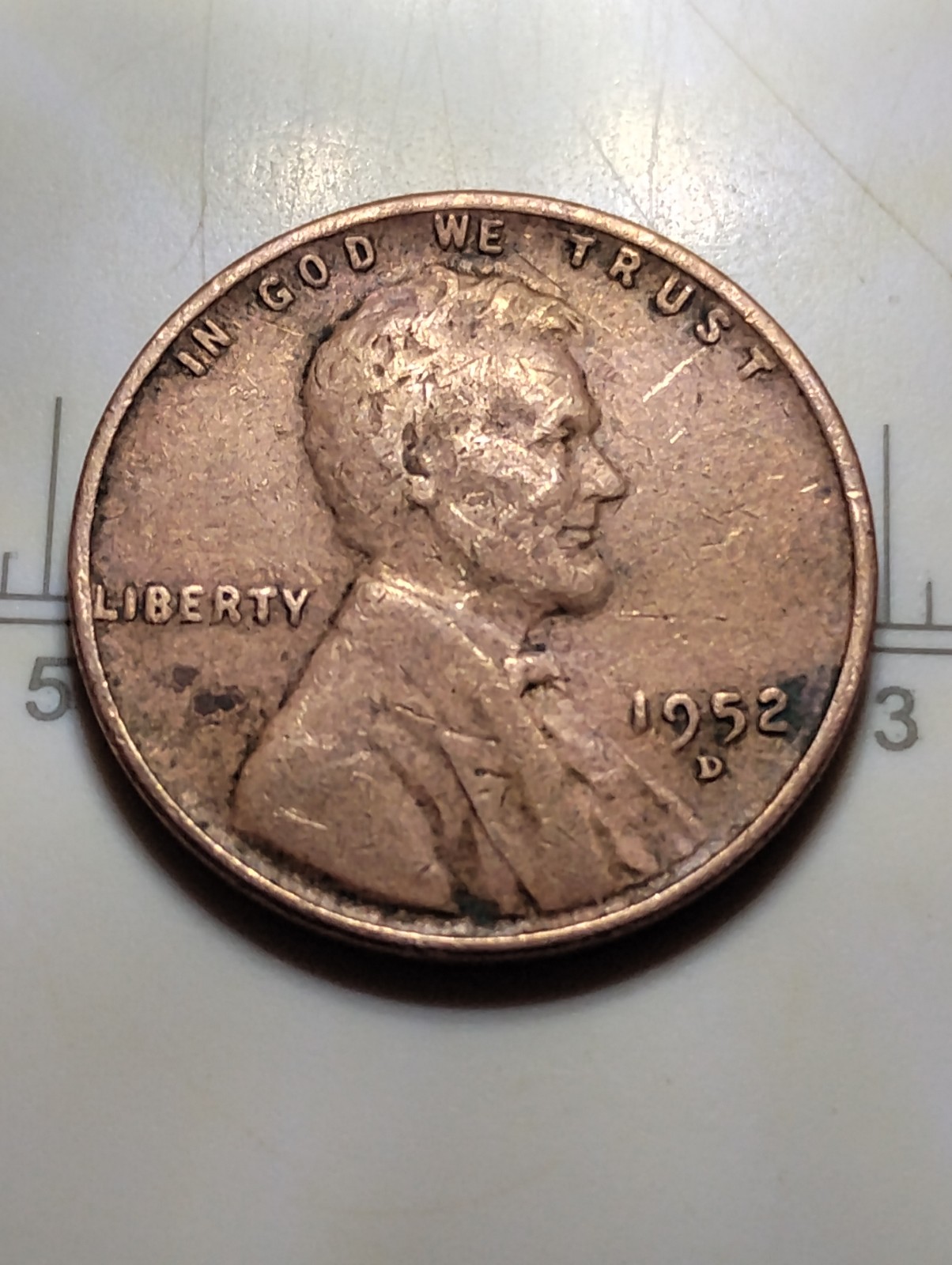 1952 D 1C vdb, 1c wheat back penny