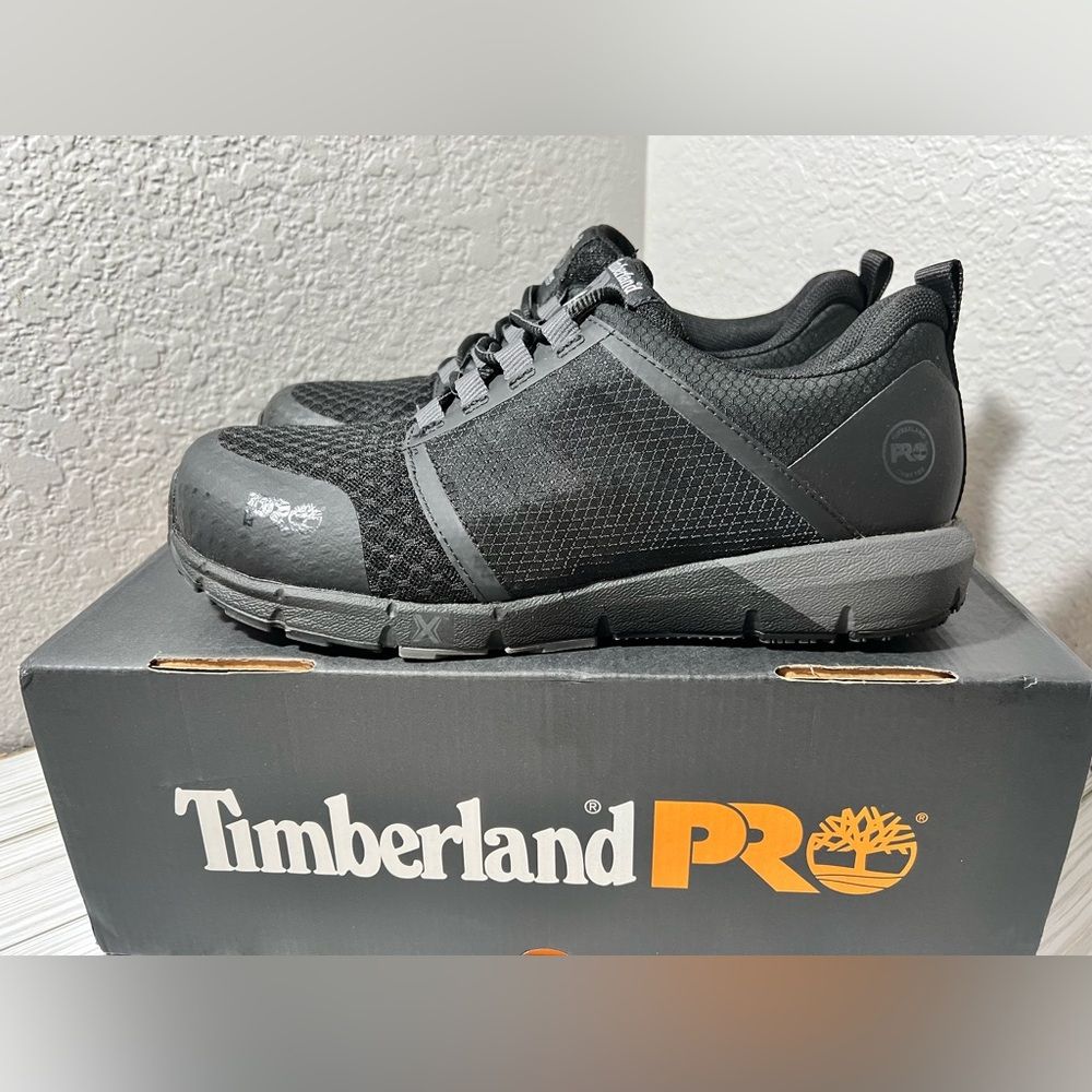 Timberland Pro Radius composite toe work shoe sneaker black women's size 9.5