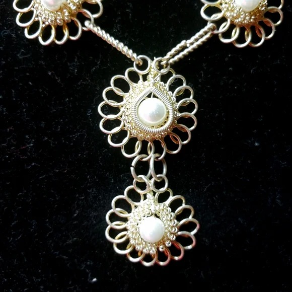 Vintage | 50's Silver and Pearl Jewelry Set