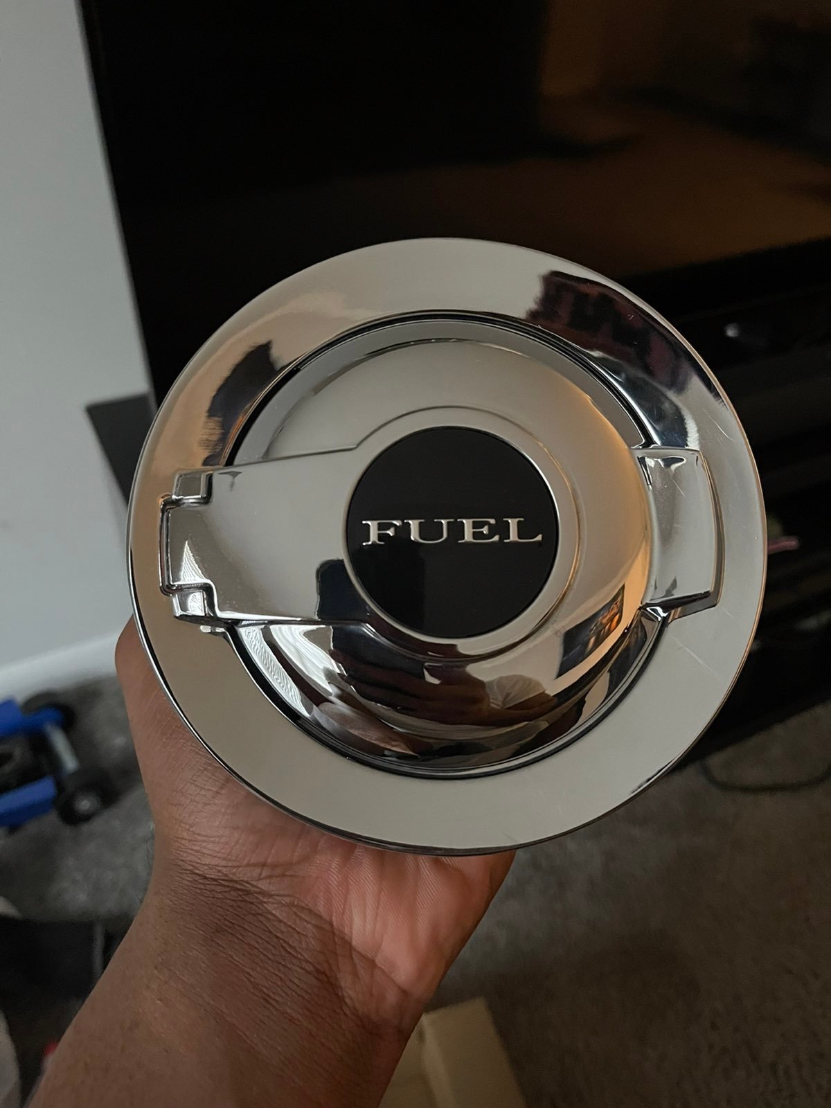Dodge challenger Fuel gas door. Silver O