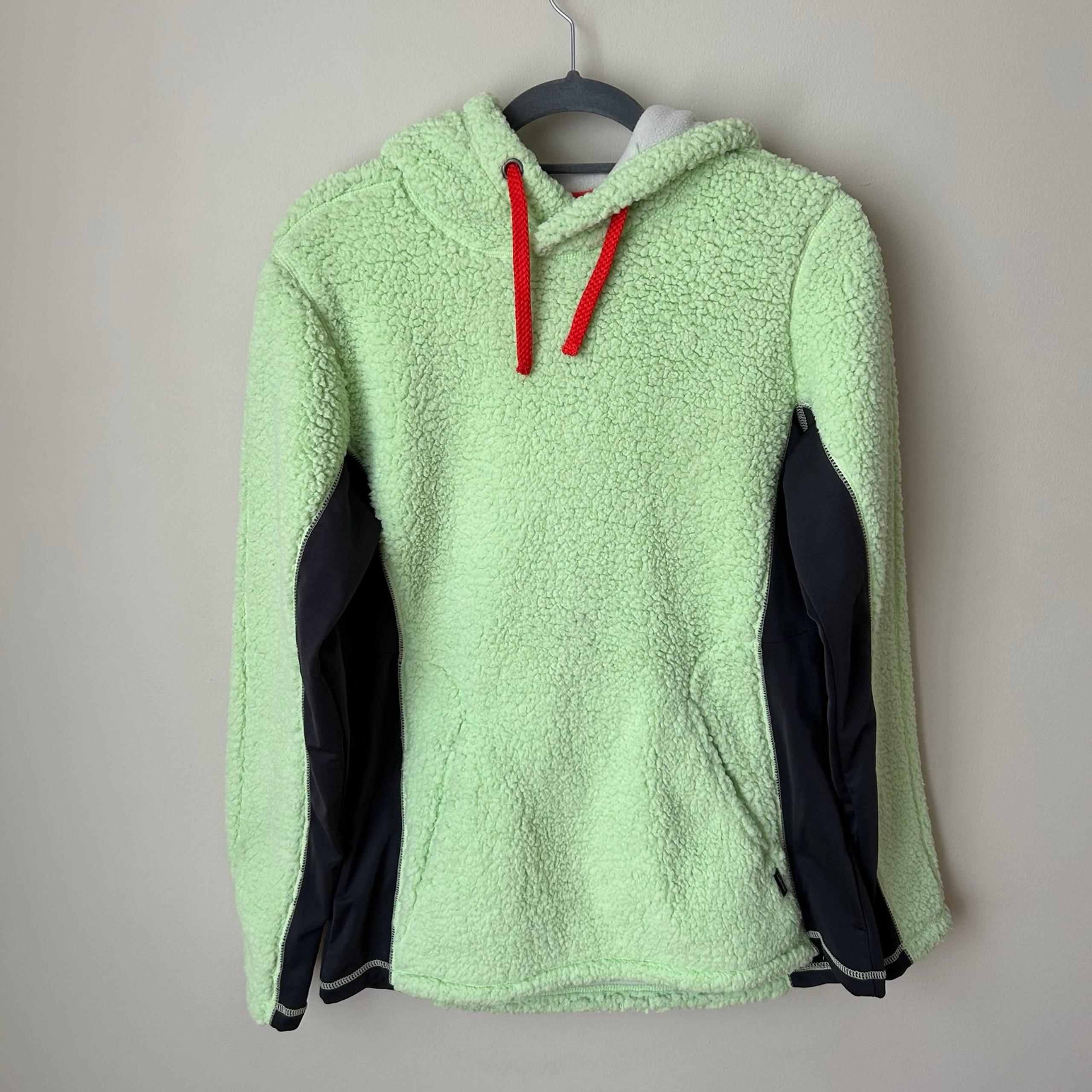 Cabela’s Women’s Fleece Plush Pullover Lime Green Warm Sweatshirt Hoodie Medium