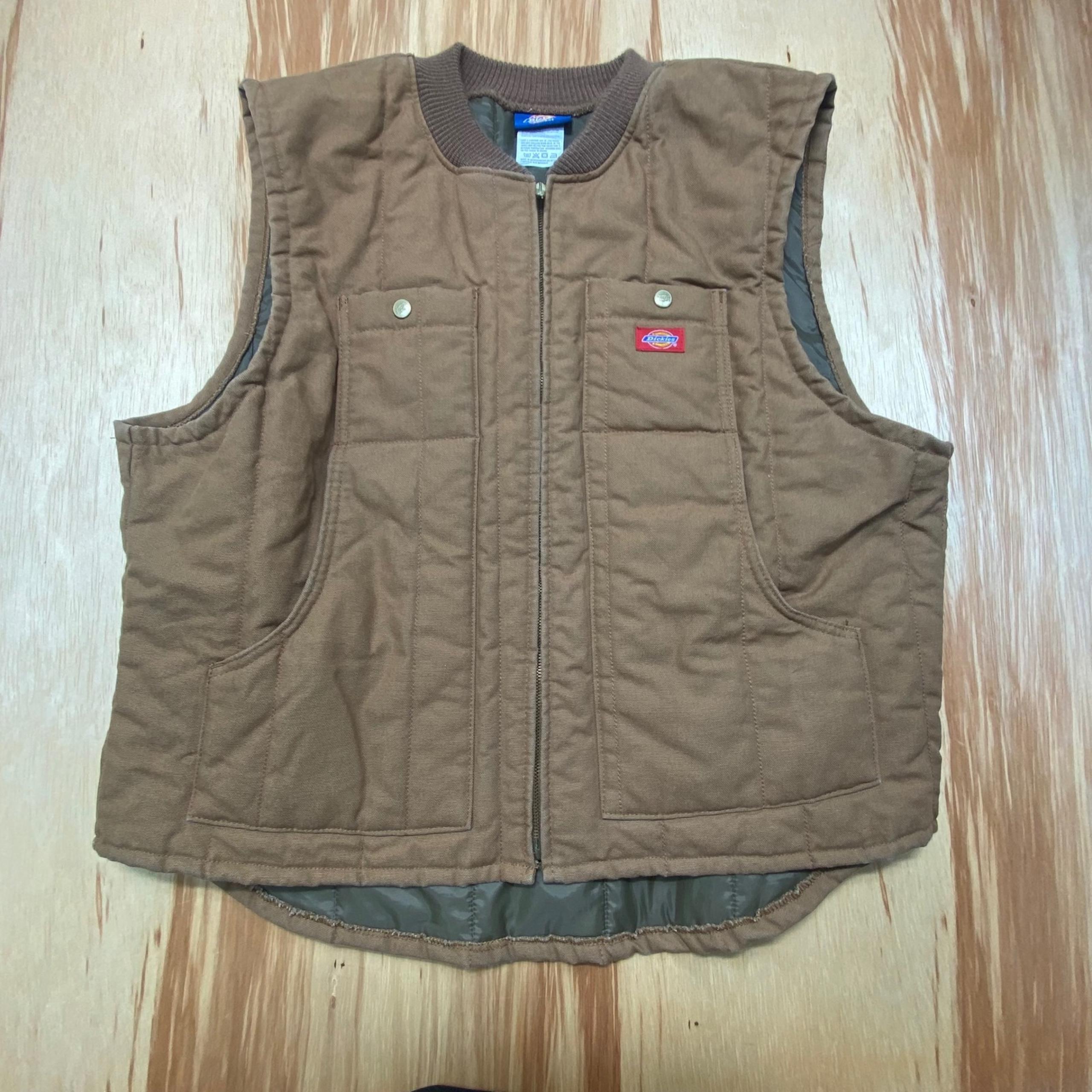 Dickies Canvas Khaki Tan Quilted Vest Men's XL