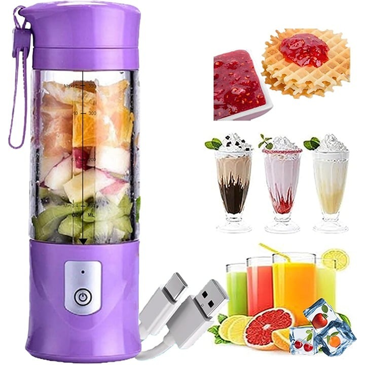 13 Oz Portable Juicer Blender Updated 6 Blades with 4000mAh Rechargeable Battery