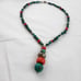 Vintage Navajo Southwestern Turquoise & Red Coral Silver Necklace 20 Boho