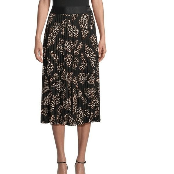 Dkny pink pleated skirt sale