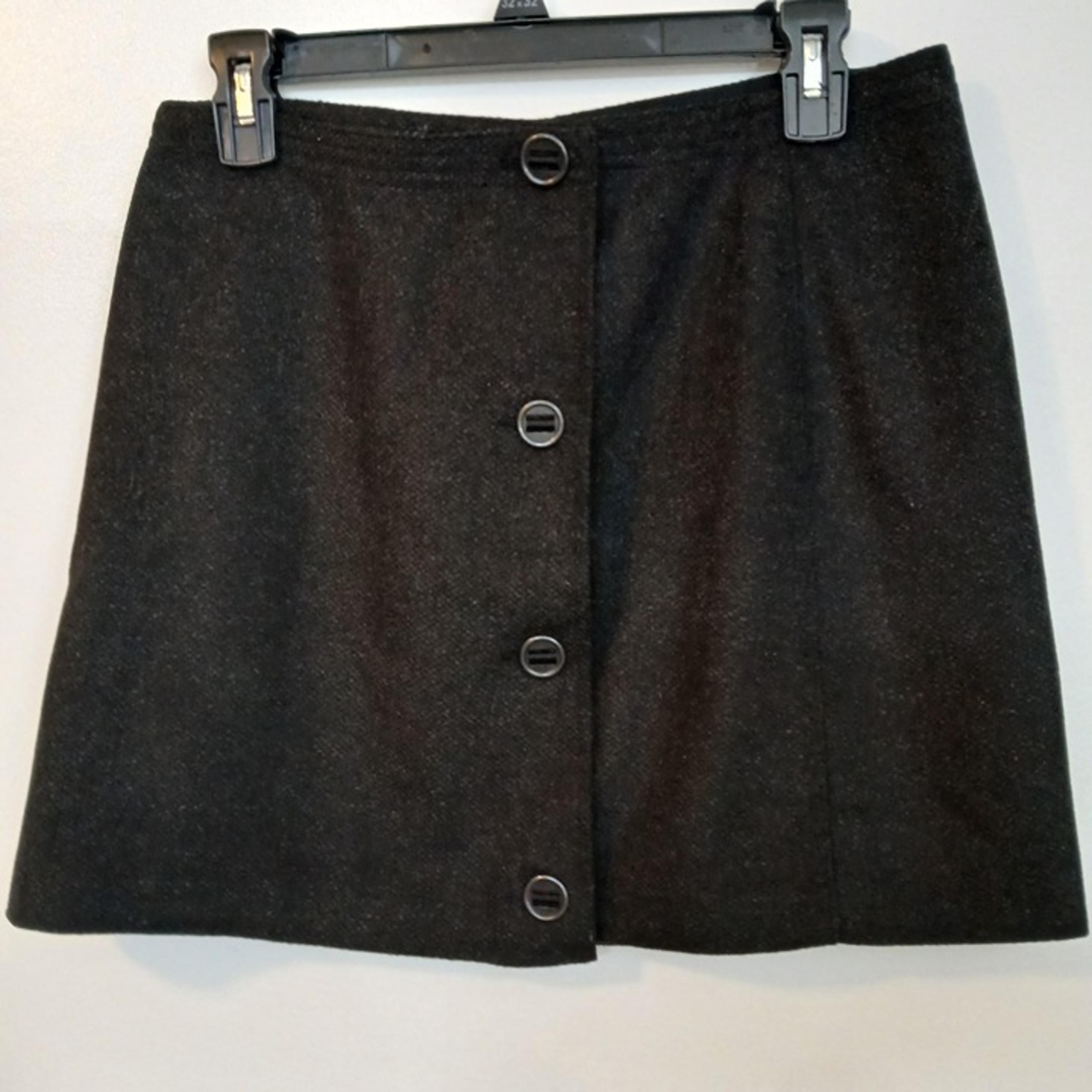 PrAna Women's Black Wool Blend A-Line Mini Pull on Pencil Skirt Size 6