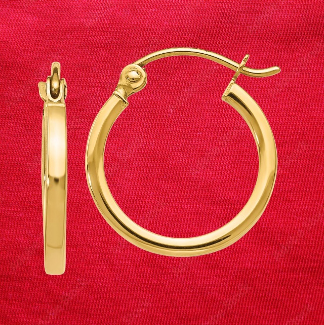 14K Polished Hoop Earrings