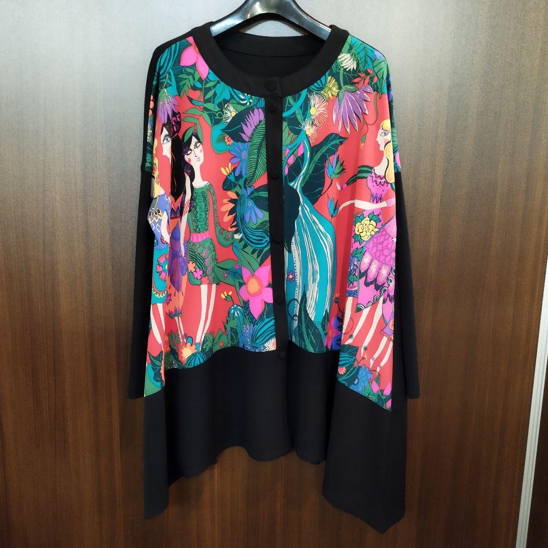 0966 TOKUKO Tokuko Front-opening tunic cardigan long sleeve