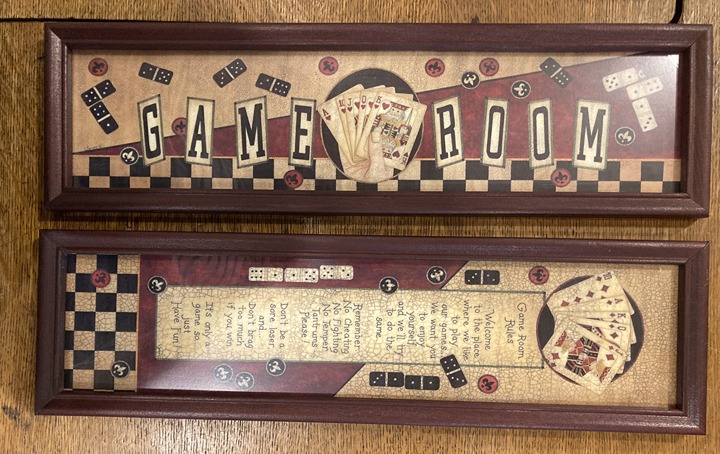 Linda Spivey game room rules wall art décor decoration poker night games play