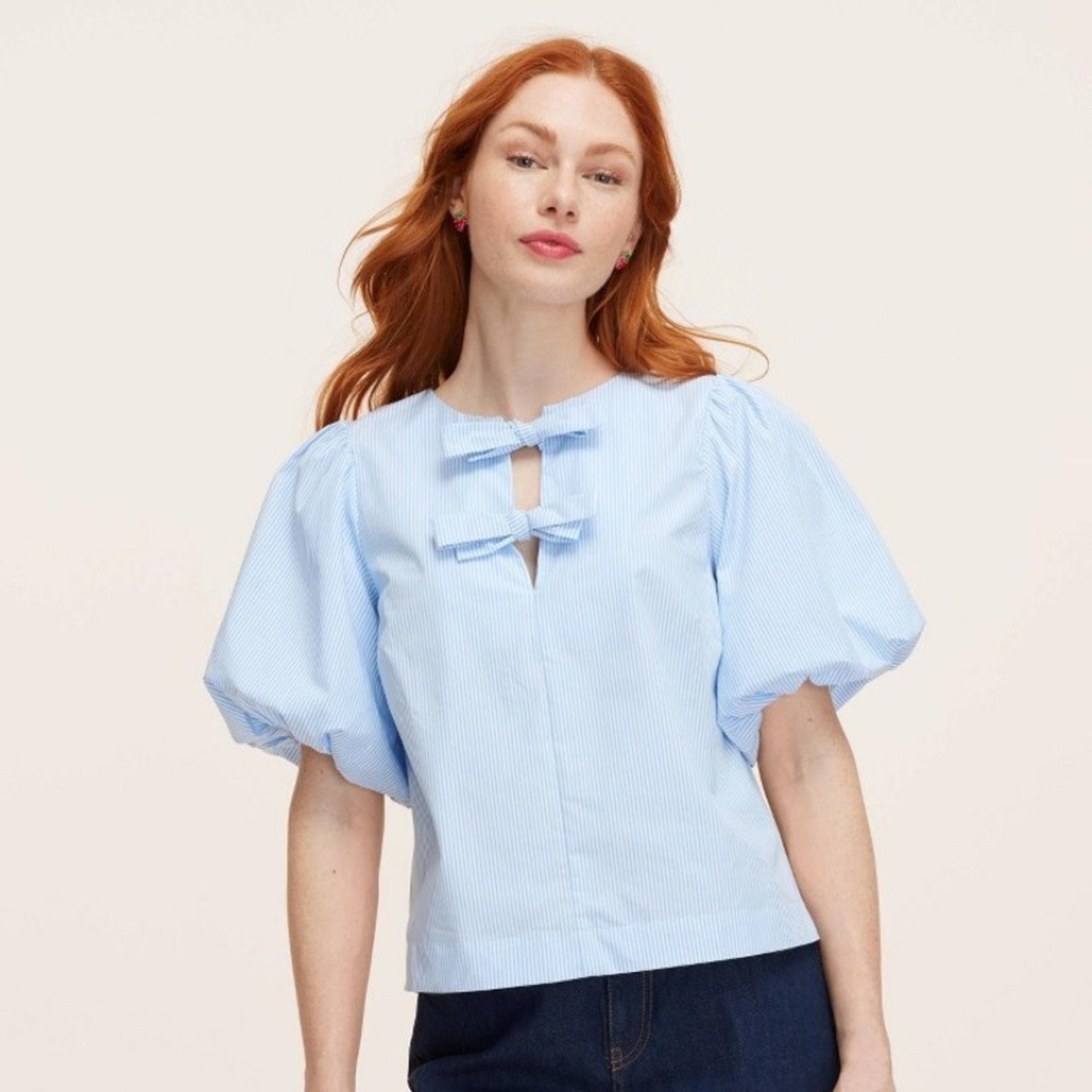 Kate Spade for Target collab! Blue white Striped Women's Top size 1XL new cotton