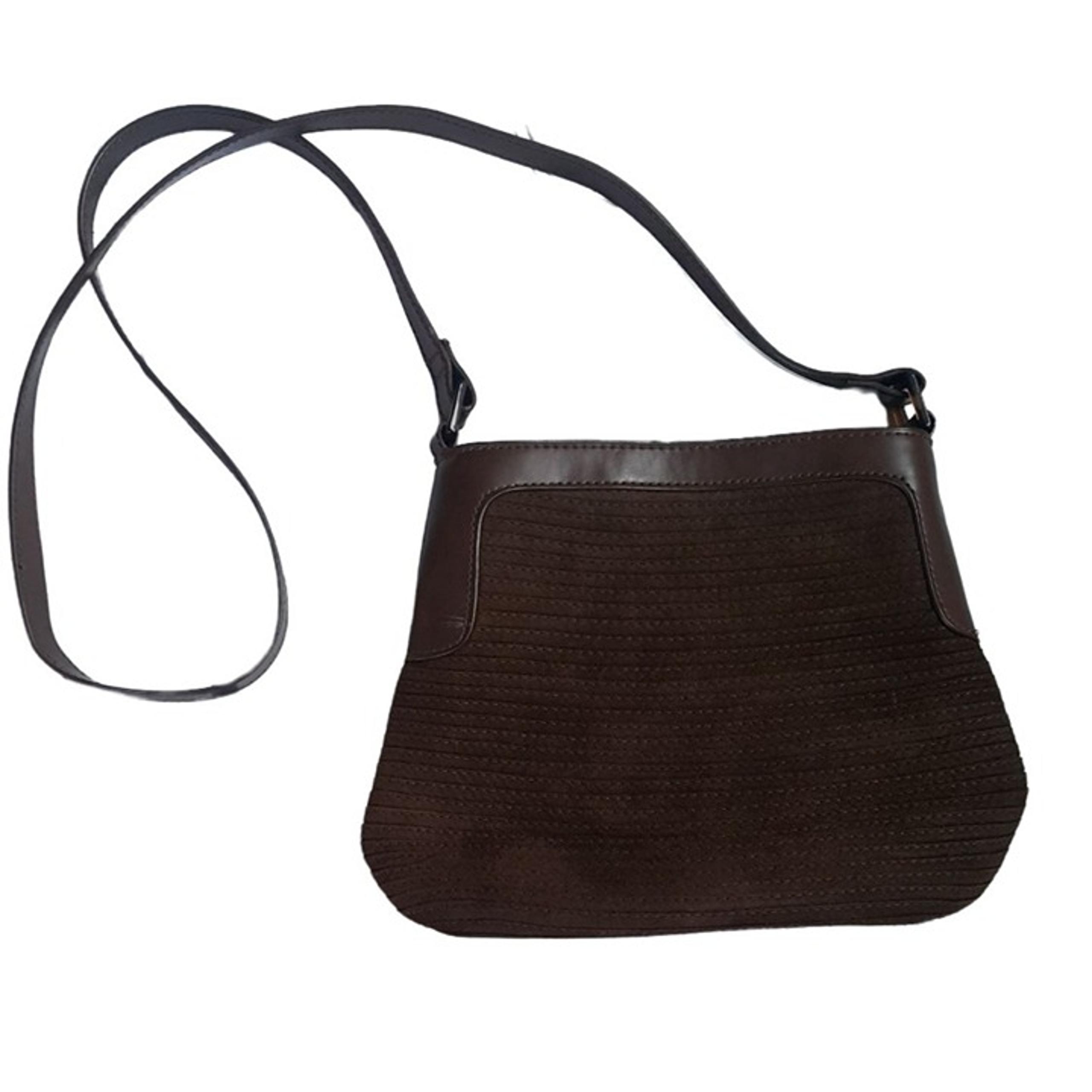 Liz Claiborne Chenille Crossbody Shoulder Bag Brown Zipper Lined Pockets