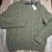 NWT 2XL Polo Ralph Lauren Cable Knit Olive Green Fisherman Knot Sweater Men 168