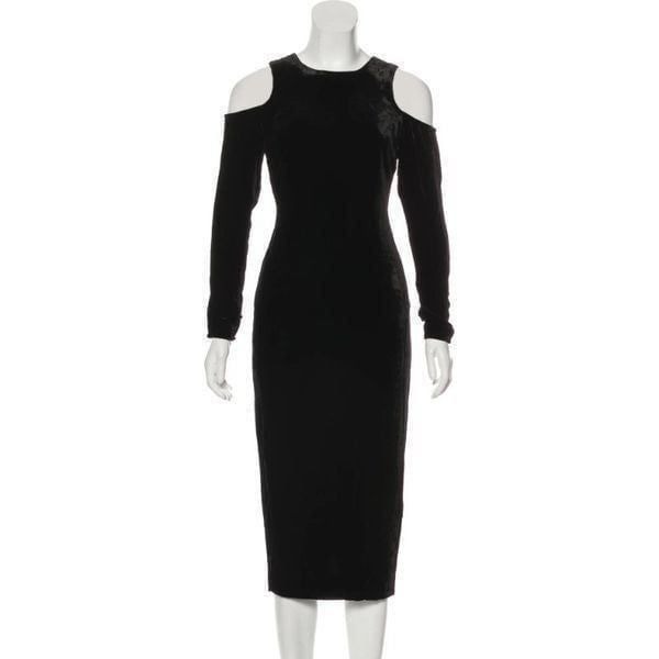 Piamita Josephine Cold Shoulder Long Sleeve Velvet Midi Dress New W/Ot Tags Size