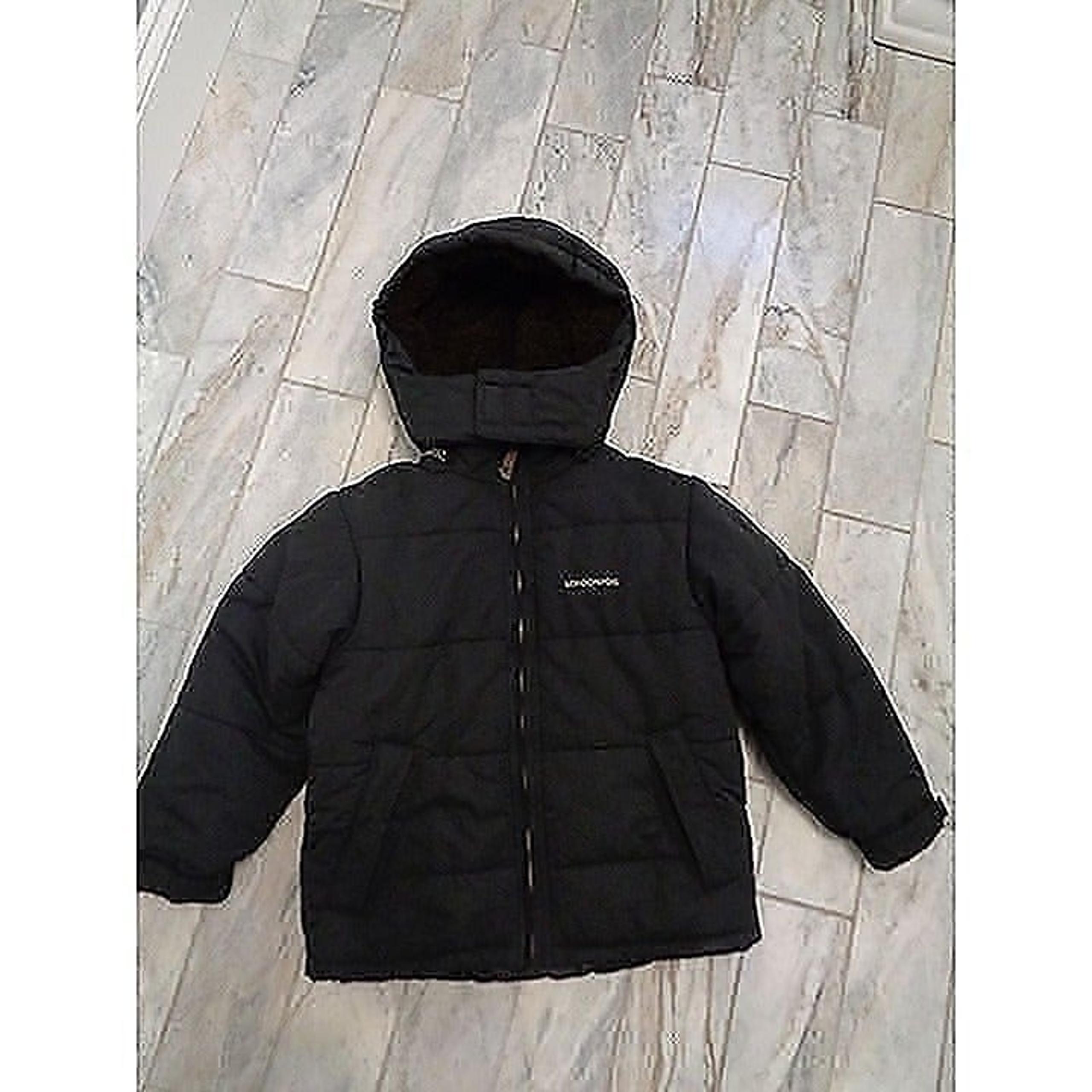 London Fog Kids size 7 Black Sherpa lined Warm Winter puffer coat