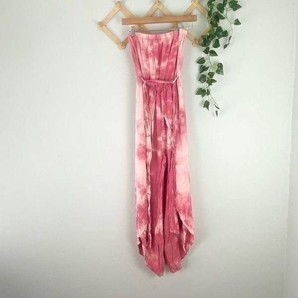 FANTASTIC FAWN Tie Dye Jumpsuit Pink Size Small EUC U657