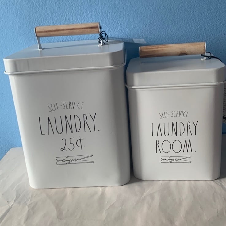 Laundry detergent boxes Rae Dunn