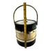 Vintage Morgan Black & Gold MCM Barware Insulated Ice Bucket With Handle READ