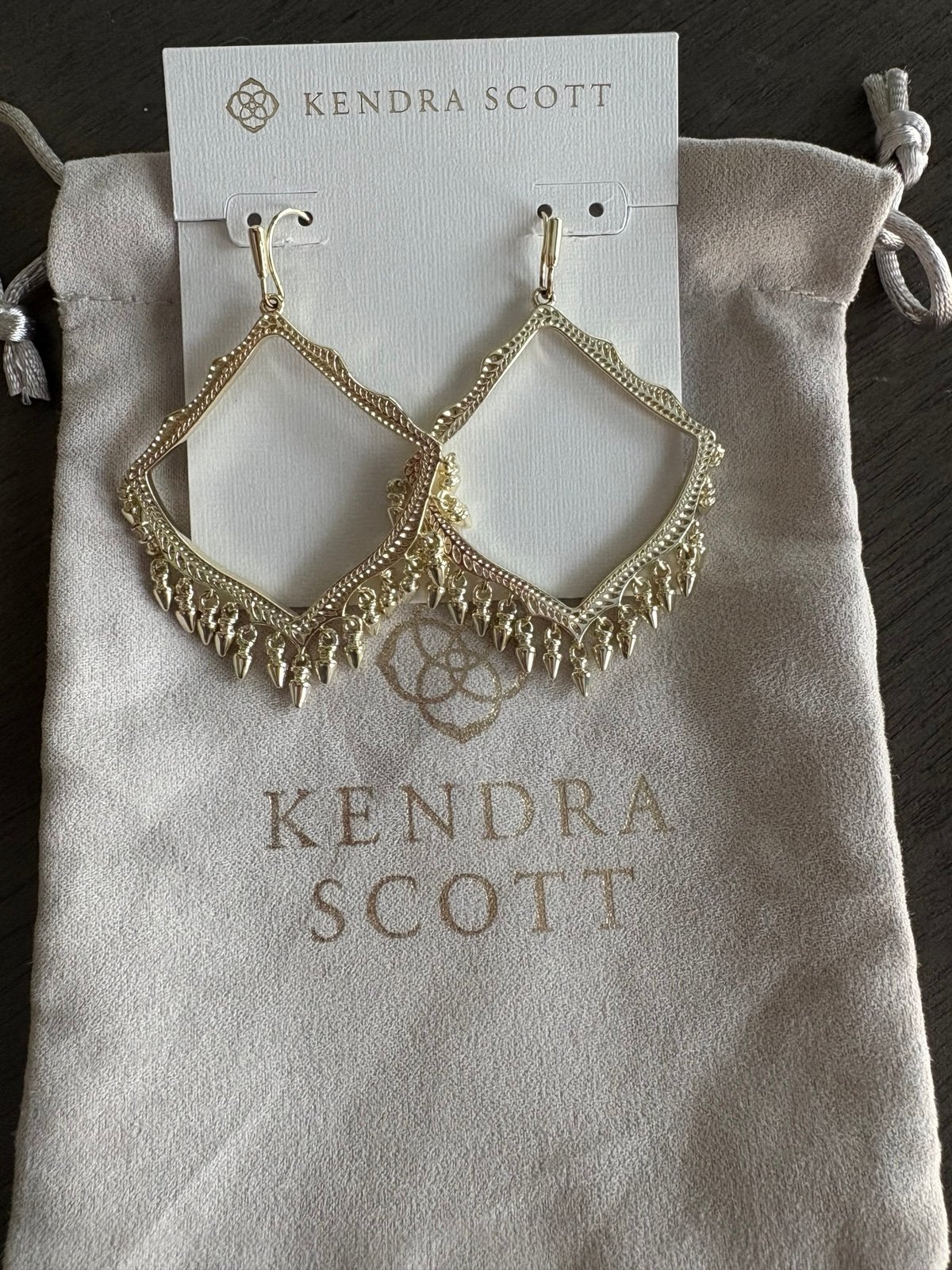 Kendra Scott Lacy Drop Fringe Earrings in Gold
