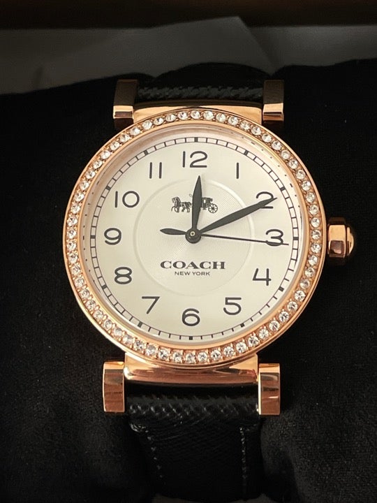 Selling brand new Coach leather band watch