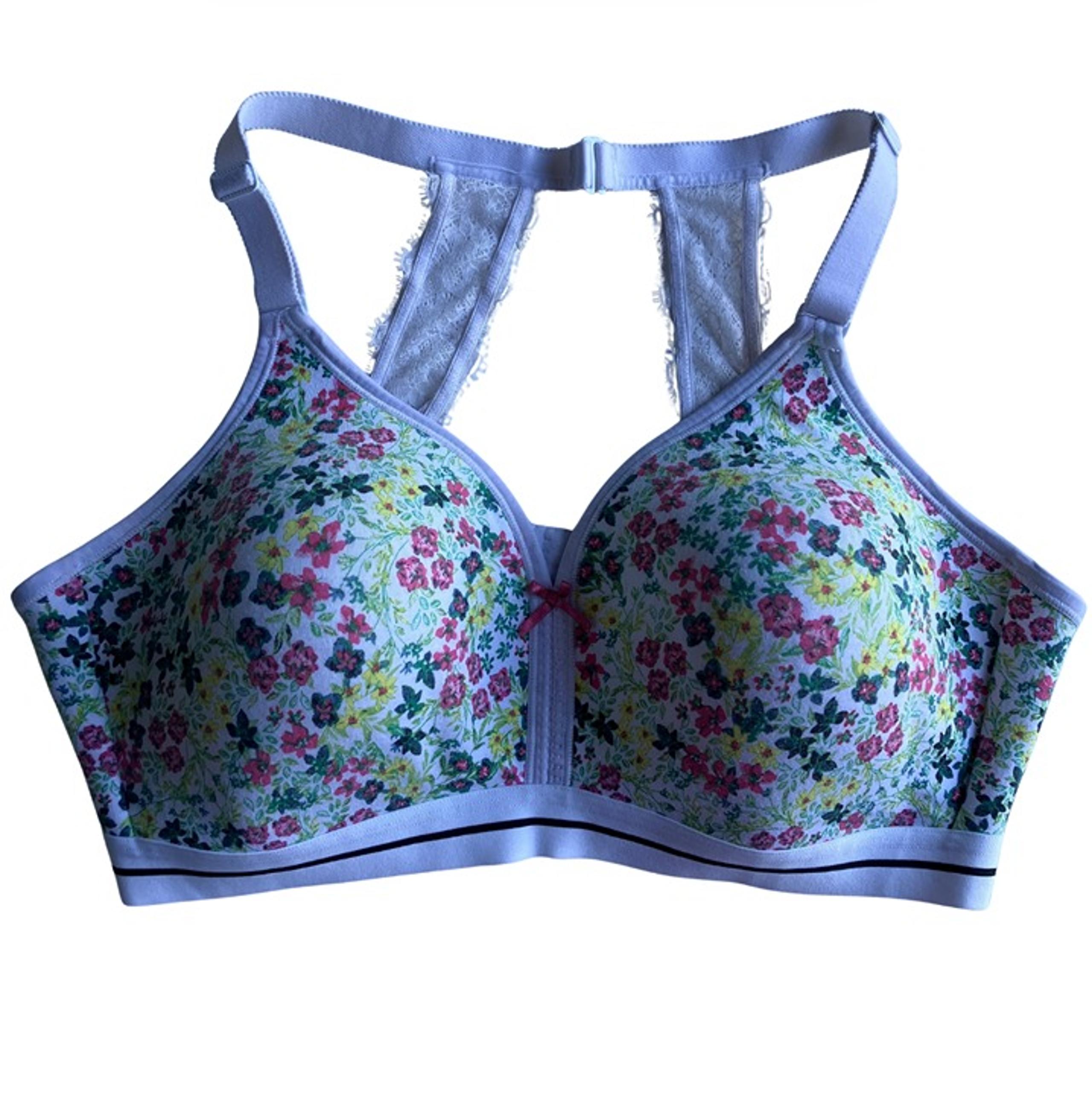 LB Cacique Cotton Lightly Lined No-Wire Full Coverage Bra in Mini Floral 40D