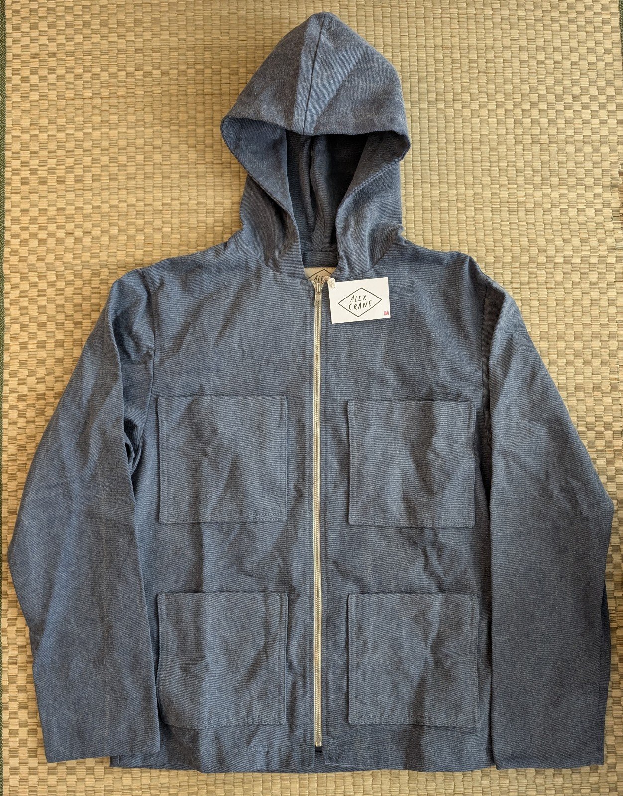 NWT Alex Crane Bight Jacket Ocean 100% Cotton Men's Size Medium Made in USA