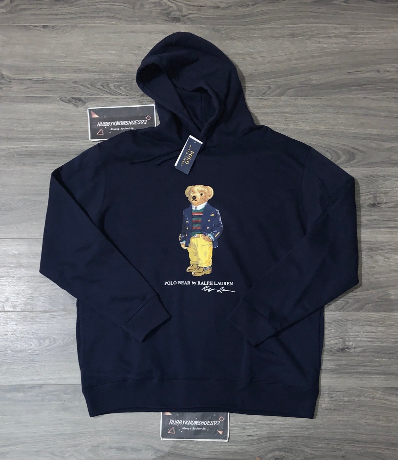 POLO RALPH LAUREN Men’s Big & Tall Navy POLO BEAR Fleece Pullover Hoodie 4XB NWT