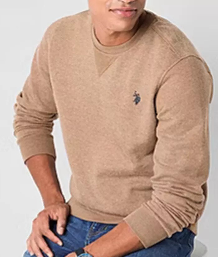 U.S. Polo Assn. Crew Fleece Men's Large Embroidered Crew Neck Long Sleeve