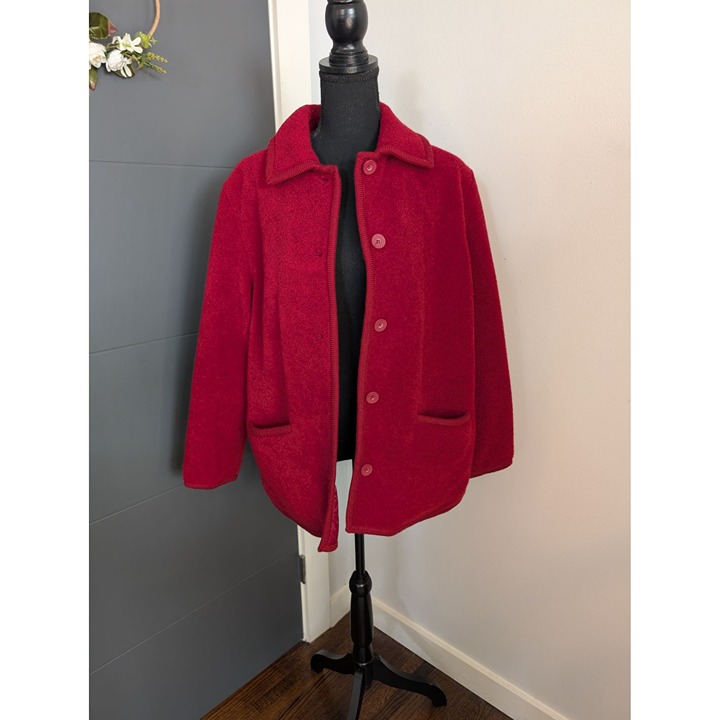 Vintage Braetan Burgundy Reversible Fleece and Windbreaker Jacket - S
