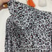 Sundry Draped Gray Leopard Print Hoodie Small